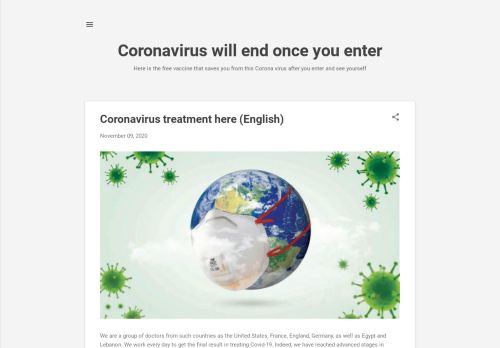 لقطة شاشة لموقع coronavirusexpired
بتاريخ 26/11/2020
بواسطة دليل مواقع سكوزمى