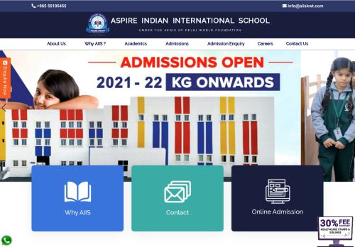 لقطة شاشة لموقع Top most Indian School in Kuwait -Aspire International school
بتاريخ 29/11/2020
بواسطة دليل مواقع سكوزمى