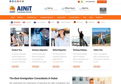 لقطة شاشة لموقع AINiT - immigration Consultants - Education Consultant in Dubai
بتاريخ 17/12/2020
بواسطة دليل مواقع سكوزمى